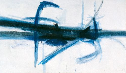 Zwei Horizontale vereinigt | 1961, Öl auf Leinwand, 111 x 193 cm